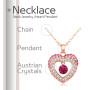 Kruckel Plaqué Or Rose avec Cristaux/Collier/Pendentif en forme de Coeur pour Femme /5091052