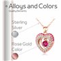 Kruckel Plaqué Or Rose avec Cristaux/Collier/Pendentif en forme de Coeur pour Femme /5091052