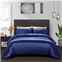 Teamllong Satin Housse de Couette 200x200 Bleu