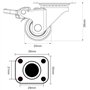 Gentpovth Ensemble de 4 roulettes pivotantes silencieuses haut de gamme pour meubles de 1 pouce(2 d'entre eux avec freins), roul