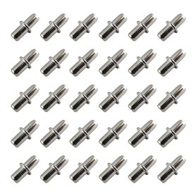Lot de 30 support d'étagère 5 mm en nickel plaqué – Support d'étagère – Support de planche – Supports de plancher