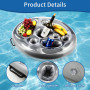 DUBUOZA Porte-Gobelet Gonflable Flottant 2 en 1-8 Trous Porte-Gobelet de Piscine Gonflable pour Les Fêtes de Piscine D'été Float