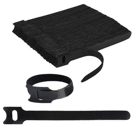 Lot de 100 attaches de câble réutilisables réglables de qualité supérieure pour l'organisation des câbles