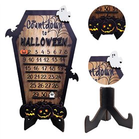 Calendrier de l'Avent d'Halloween amusant en bois