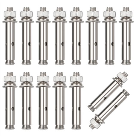 Iyowei 15 Pièces Vis d'Expansion Inoxydable 304 Boulon d'Expansion en Acier Inoxydable Cheville à Béton Charge Lourd Devoir Ancr