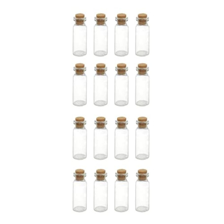 WYAN 16 mini bouteilles de souhaits en verre avec bouchons en liège