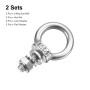 sourcing map Levage Œil Boulon, 2 Ensembles M6x12mm Œil Boulon avec Écrou Rondelle 304 Inox Acier Épaulement Levage Anneau Œil B
