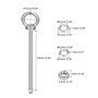 4 Ensembles M6x100mm Œil Boulon avec Écrou Rondelle 304 Inox Acier Épaulement Levage Anneau Œil