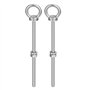 Sourcing Map Œil Boulon de Levage M6x120mm - 2 Ensembles Avec Écrou et Rondelle - 304 Inox Acier Épaulement Anneau Pour Accrocha