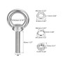 2 Ensembles M8x40mm Œil Boulon avec Écrou Rondelle 304 Inox Acier Épaulement Levage Anneau Œil B