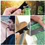 Pierre A Feu Kit 7 en 1 avec Sac de Rangement, Silex de Survie, Allume Feu Type Briquet Survie Silex, 15000+ Gerbes d'étincelles