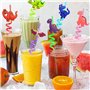8 Pièce Paille Reutilisables Pailles Mignonnes à Thème pour la Décoration des Fêtes