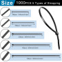 Collier de Serrage Plastique Noir Assortiment 100/150/200/250/300mm x 3