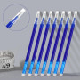 Litimkat 14 Pièces Recharges de Stylo rechange，pointe 0,7 mm，bleues, stylo roller effaçable, encre thermosensible, Recharges pou