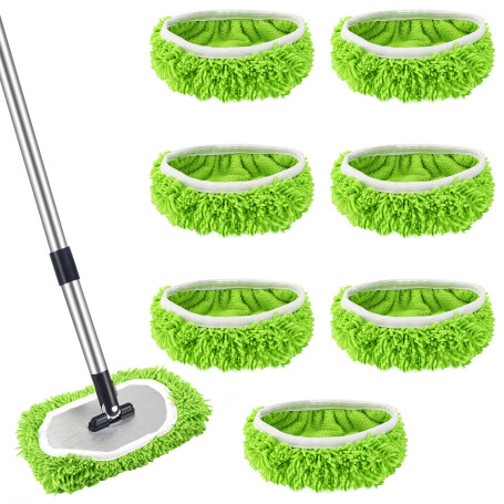 8 PièCes Tampon De Rechange Mop Pads en Microfibres Vadrouille Microfibre Tampon Vadrouille Lavables Chiffons Lingettes Reutilis
