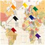Épingle Drapeau 160 Pièces Punaises Multicolore Carte Drapeau Punaises Epingles Drapeau Épingles Drapeaux pour Tableaux d'affich
