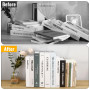 Serre-Livres en Acrylique, 6 Pièces Serre Livre Transparent avec 24 Tapis Antidérapant, Bloc Livre pour Étagère pour Bureau Libr