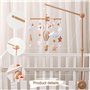 Auauraintt Support mobile pour lit bébé, support mobile bébé réglable en hauteur en bois, adapté aux lits d'enfants Suspension C