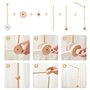 Auauraintt Support mobile pour lit bébé, support mobile bébé réglable en hauteur en bois, adapté aux lits d'enfants Suspension C