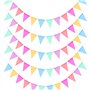 Lot de 5 Guirlandes de Fanions D'ExtéRieur en Lin Multicolores Triangulaires pour Halloween