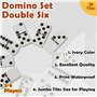 Smilejoy Jeu de dominos pour adultes, jeu de domino pour jeux de société classiques, jeu de 6 dominos 28 pièces avec étui en boi