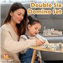 Smilejoy Jeu de dominos pour adultes, jeu de domino pour jeux de société classiques, jeu de 6 dominos 28 pièces avec étui en boi