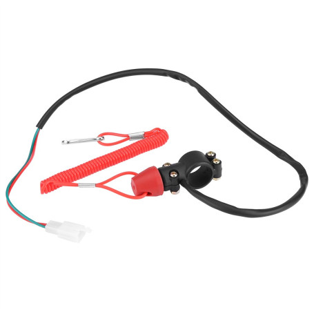 Interrupteur d'Arrêt et de Sécurité de Guidon de Moto 7/8 22 mm Universel Bouton d'Arrêt d'Urgence Coupe-circuit Hors-bord Etanc