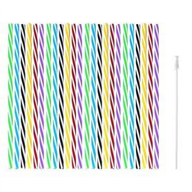 WENRENMK 50 Pièces Paille Reutilisable - Paille Plastique avec Brosse de Nettoyage - Paille en Sept Combinaisons de Couleurs - C