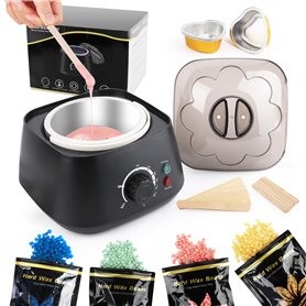 LWMTT Chauffe Cire 500ml Chauffe Cire Epilation Inclure 400g Perles de Cire Appareil Cire Epilation Professionnelle Pour Tous Ty