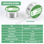 2 PCS Soudure Etain Sans Plomb avec Noyau de Colophane (Sn99.3 Cu0.7