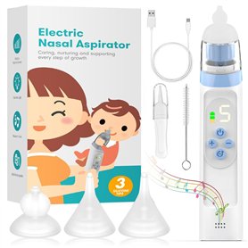 GIBOHOM Aspirateur Nasal Bebe Électrique avec 5 Niveaux D'Aspiration