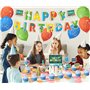 Fournitures de fête mathématiques - Décorations de fête d'anniversaire mathématiques comprenant une bannière d'anniversaire math