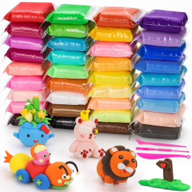 Wenrescry Pâte à modeler à séchage à l'air libre - 36 couleurs - Pâte à modeler magique - Cadeau pour garçons et filles