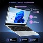 KUMNOSAL Pc Portable, Ordinateur Portable 16Go 512Go SSD, 15,6" avec Quad-Core Celeron N5095, Pc Portable Wins11 Pro, Angle Ouve