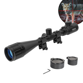 ESSSNB Airsoft Lunette De Visée 6-24x50 avec Télémètre AOEG 5 Luminosité Réglages pour 20mm/22mm Weaver/Picatinny Montage sur Ra