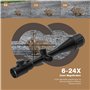 ESSSNB Airsoft Lunette De Visée 6-24x50 avec Télémètre AOEG 5 Luminosité Réglages pour 20mm/22mm Weaver/Picatinny Montage sur Ra