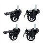 Onerbuy Paquet de 4 roulettes pivotantes robustes avec freins, remplacement des roues verrouillables pour remorque industrielle,