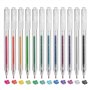 EooUooIP Lot de 12 stylos à encre gel à paillettes - Stylos à encre gel de couleur métallique avec encre à séchage rapide - 1 mm