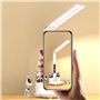 YNDD Lampe de Bureau Sans Fil à LED pour Enfant avec Heure Calendrier Température 2 Porte Stylo, 7W Double Tête Desk Lamp Dimmab