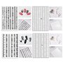 12 Feuilles Dentelle Noire et Blanche Stickers Ongles, 3D Auto-adhésif Nail Art Autocollant Décalcomanies Set, Autocollants Ongl