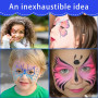 Lot de 21 pochoirs de maquillage pour le visage Kraeoke - Pochoirs de dessin de couleur - Tatouages temporaires pour enfants - P