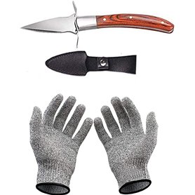 HENGYUE Coffret couteau à huîtres et gant anti-coupures