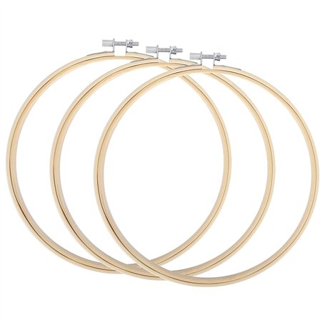 TOKERD 3 pièces 25cm Cercle à Broder Bambou Anneau de Broderie Bois Réglable Cerceaux de Broderie Rond Cross Stitch Hoop Set Cer