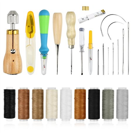 ADERTOS 25PCS Kit de Couture Cuir