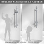 TODOT Barre de douche Chromé 70cm, Barre de douche en acier inoxydable avec Support de pommeau de douche pivotant à 360° et Fixa