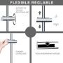 TODOT Barre de douche Chromé 70cm, Barre de douche en acier inoxydable avec Support de pommeau de douche pivotant à 360° et Fixa