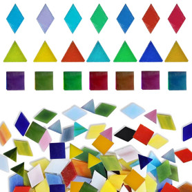 JGCJGG 600 Pcs Carreaux de Mosaïque en Verre Multicolore