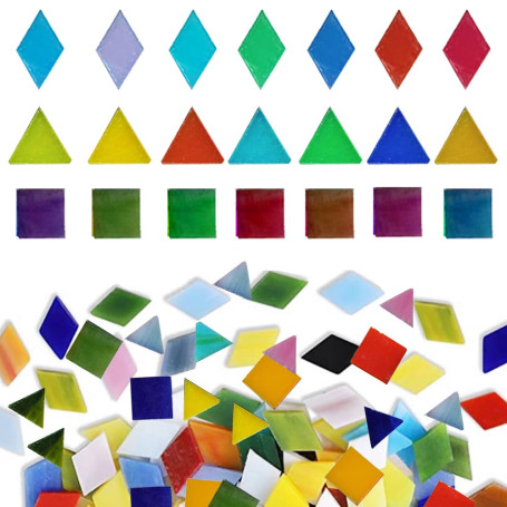 JGCJGG 600 Pcs Carreaux de Mosaïque en Verre Multicolore