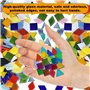 JGCJGG 600 Pcs Carreaux de Mosaïque en Verre Multicolore, Tesselles Mosaïque Colorés, Tesselles Mosaïque Loisirs Créatifs 3 Form