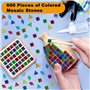 JGCJGG 600 Pcs Carreaux de Mosaïque en Verre Multicolore, Tesselles Mosaïque Colorés, Tesselles Mosaïque Loisirs Créatifs 3 Form